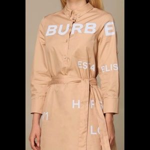 Burberry beige poplin horseferry shirt dress